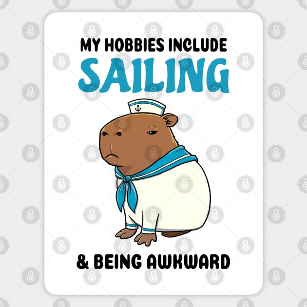 My hobbies include Sailing and being awkward Capybara Sailor Sticker by capydays